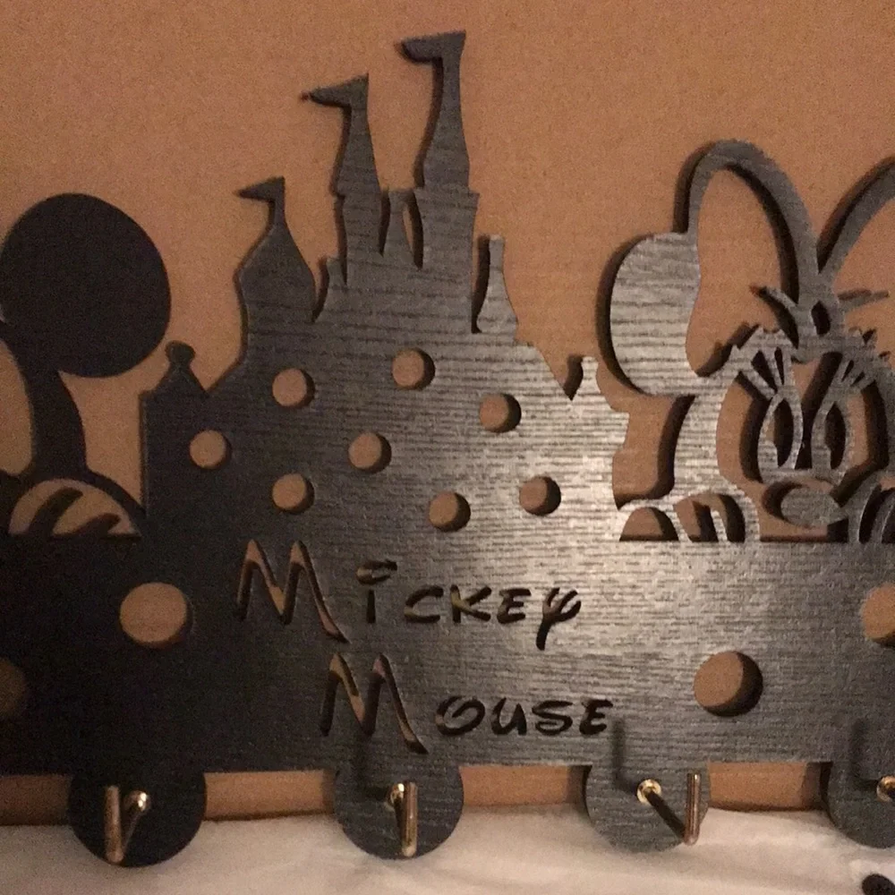Wooden Mickey Mouse inspired key holder